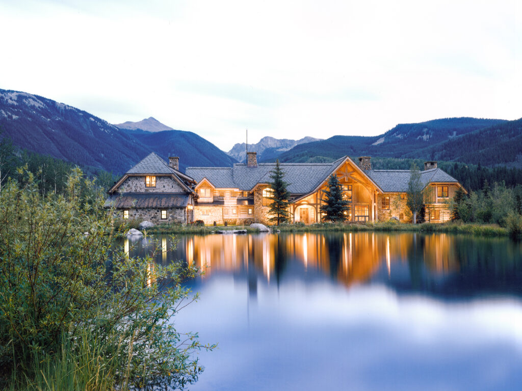 House on a lake in mountain setting