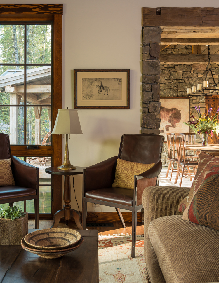 rustic ranch sitting area