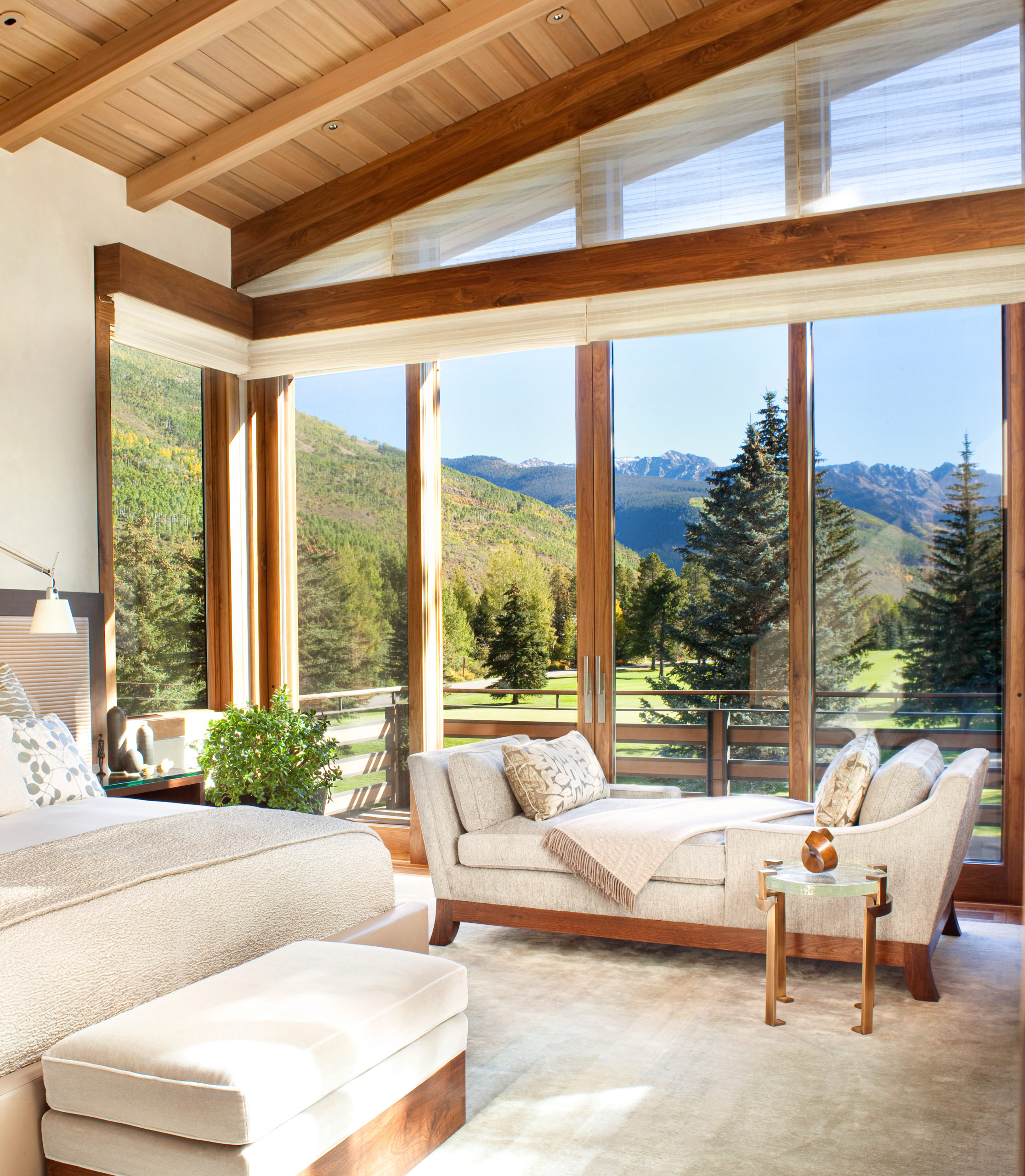 Serene Bedroom with Mountain View