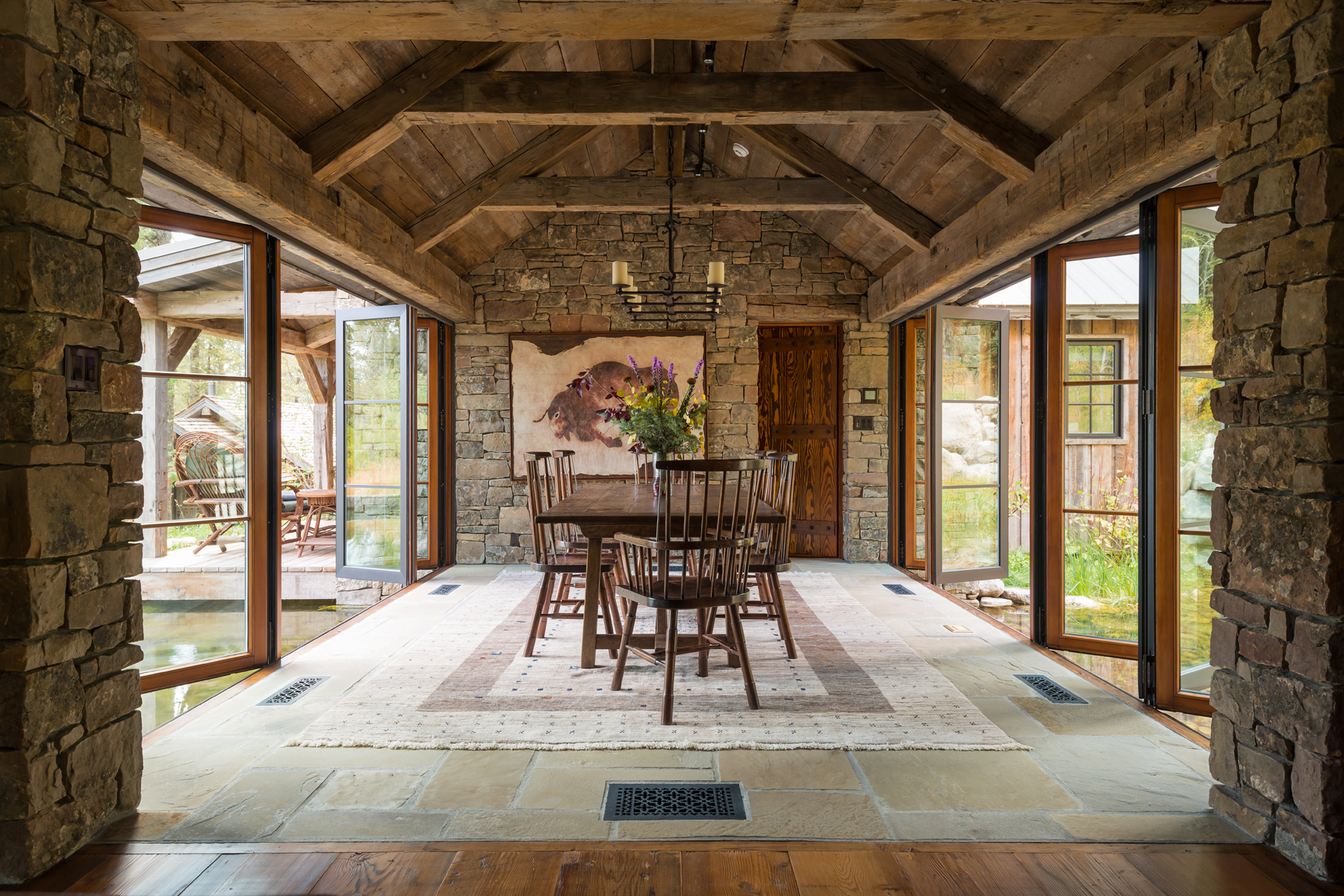 rustic ranch dining space